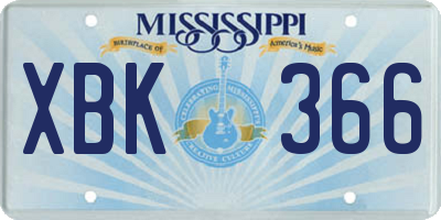 MS license plate XBK366