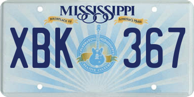 MS license plate XBK367