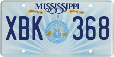 MS license plate XBK368
