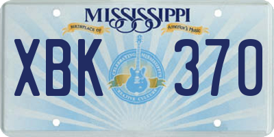 MS license plate XBK370