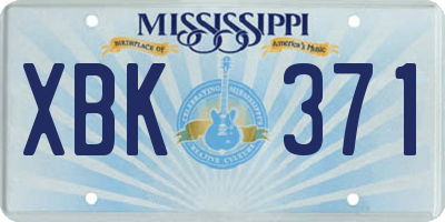 MS license plate XBK371