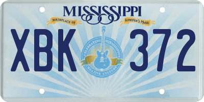 MS license plate XBK372