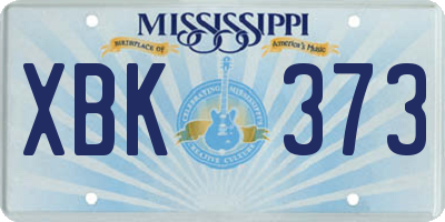 MS license plate XBK373