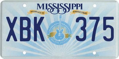 MS license plate XBK375