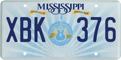 MS license plate XBK376