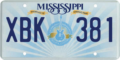 MS license plate XBK381