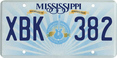 MS license plate XBK382