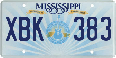 MS license plate XBK383