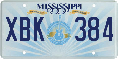MS license plate XBK384