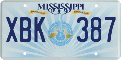 MS license plate XBK387