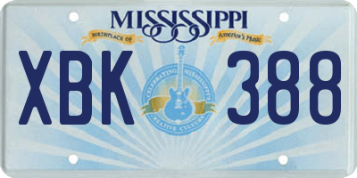 MS license plate XBK388