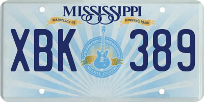 MS license plate XBK389