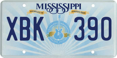 MS license plate XBK390
