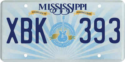 MS license plate XBK393