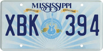 MS license plate XBK394