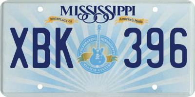 MS license plate XBK396