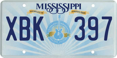 MS license plate XBK397