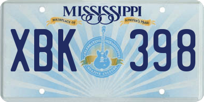MS license plate XBK398