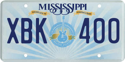MS license plate XBK400