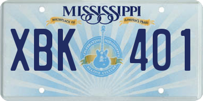 MS license plate XBK401