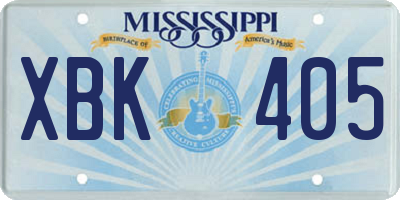 MS license plate XBK405