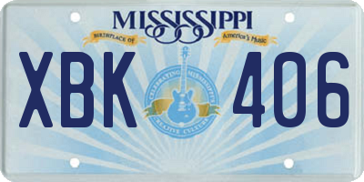MS license plate XBK406