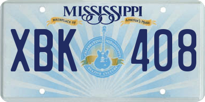 MS license plate XBK408
