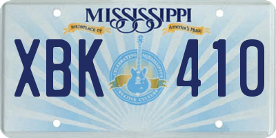 MS license plate XBK410