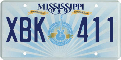 MS license plate XBK411