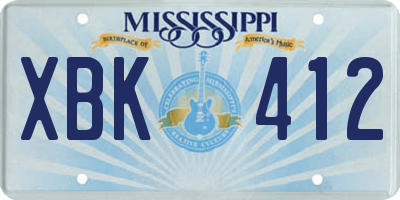 MS license plate XBK412
