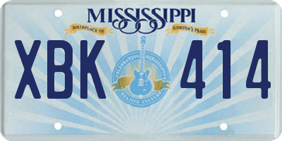 MS license plate XBK414