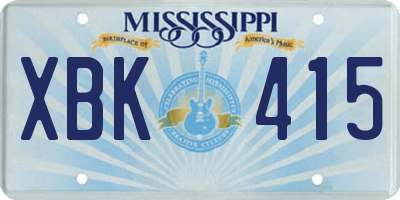 MS license plate XBK415