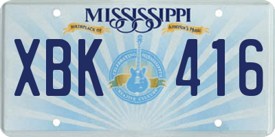 MS license plate XBK416