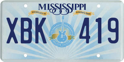 MS license plate XBK419