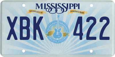 MS license plate XBK422