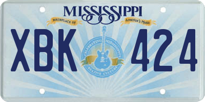 MS license plate XBK424