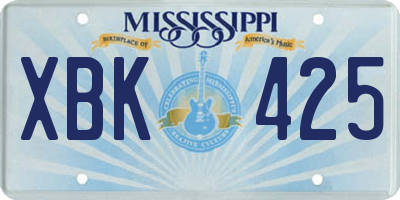 MS license plate XBK425