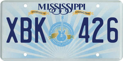 MS license plate XBK426