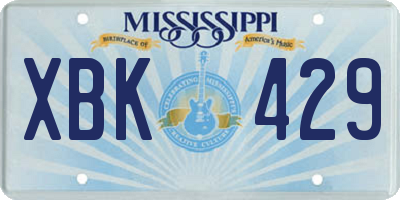 MS license plate XBK429