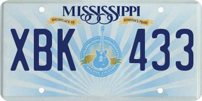 MS license plate XBK433