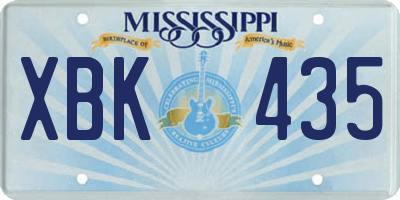 MS license plate XBK435