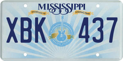 MS license plate XBK437