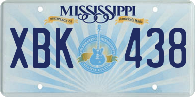 MS license plate XBK438