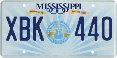 MS license plate XBK440