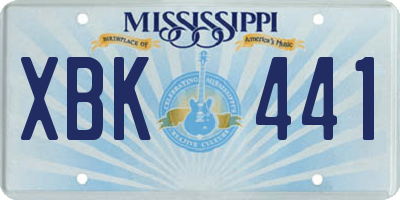 MS license plate XBK441