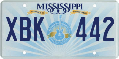 MS license plate XBK442