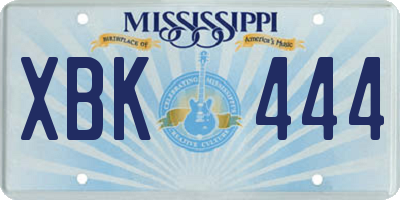 MS license plate XBK444