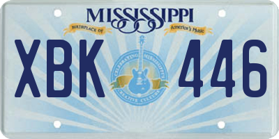 MS license plate XBK446