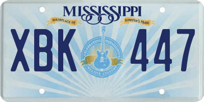 MS license plate XBK447