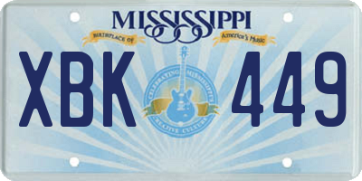 MS license plate XBK449